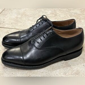 Meermin Men’s Black Leather Cap Toe Oxford Dress Shoes Sz. UK 7.5/ 8.5 US NEW